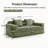 Modular 2 Seat Loveseat Boneless Sofa, Cloud Sectional Couch With Deep Seat, Modern Modular 2-Seat Sofa Couch With Throw Pillows Corduroy Fabric-1442581075
