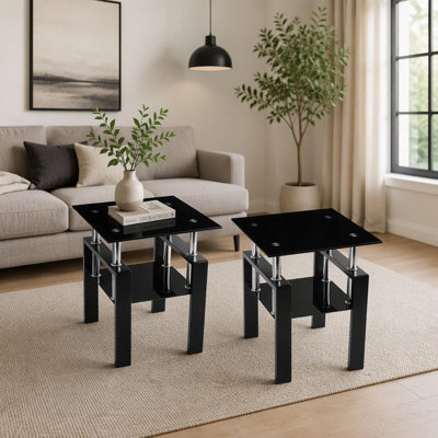 Modern Glass Een Table with Metal Leg