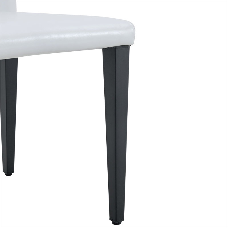 Chaises de salle à manger modernes en cuir synthétique avec pieds en métal, ensemble de 2