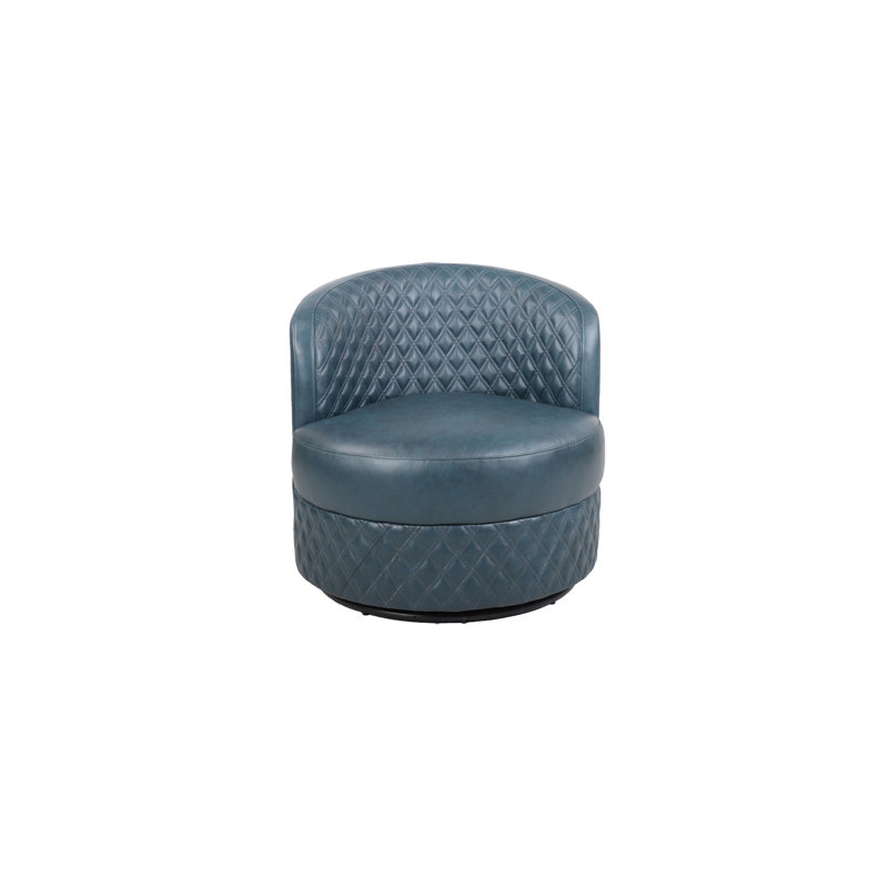 Fauteuil d'appoint pivotant en cuir véritable Zanvera