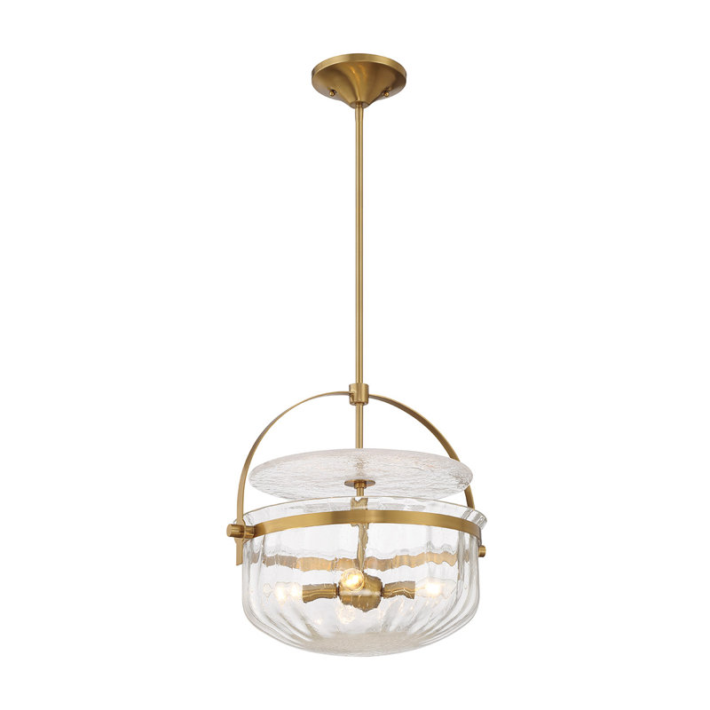 Natavius 4-Light Convertible Semi-Flush or Pendant in Brass, Brass