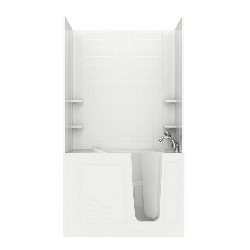 Baignoire de tourbillon 52,8 po x 26 po Santa Fe, Droite, Blanc