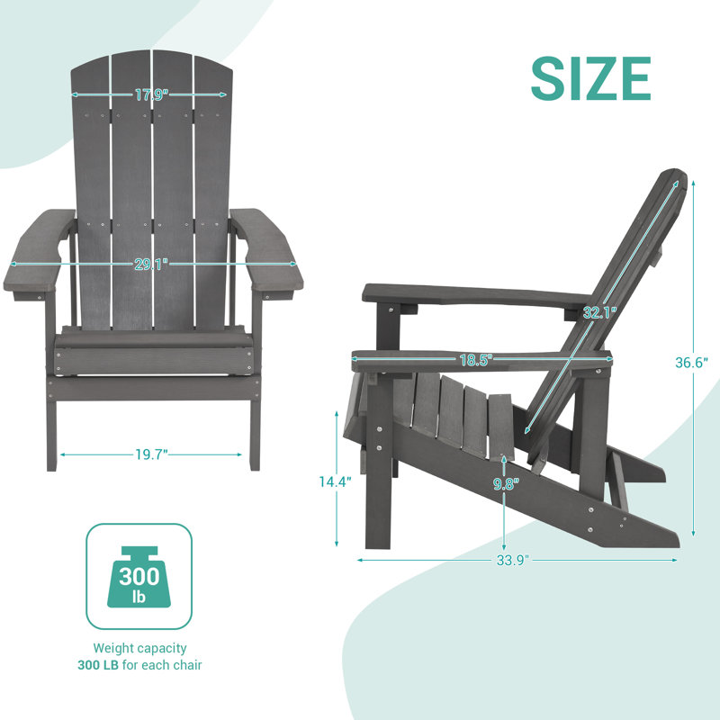 Lamonica HIPS Adirondack Chair, Charcoal Gray