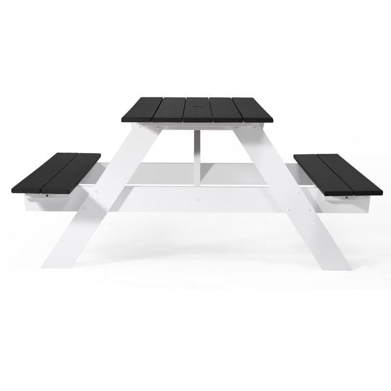 Table de pique-nique d'extérieur 70 po, Noir