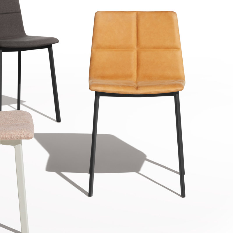 Between Us Leather Dining Chair, Camel Genuine Leather