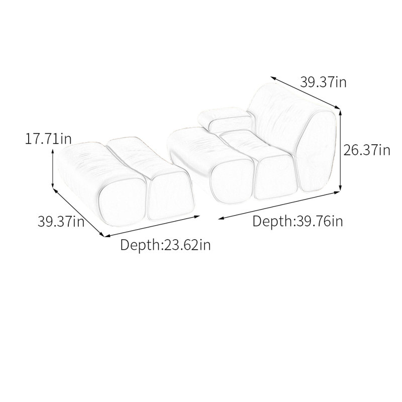 Fauteuil de loisir de luxe à haute densité en éponge, Orange