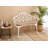 Tulip Patio Garden Bench With Floral Rose Design And Cushion, Durable Cast Aluminum Outdoor Seating For Parks And Yards-1288490187