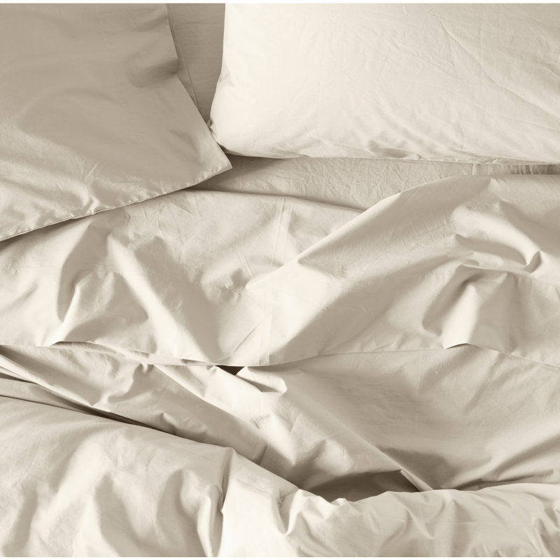 Refined Organic Sheet Set, Queen Sheet Set with 2 Pillowcases, Undyed