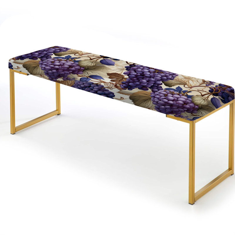 Mauve Toscan Vineyard Vines - Banc rembourré floral doré