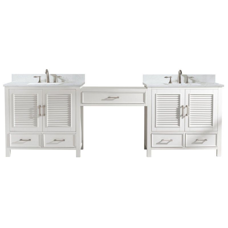 Ensemble de meuble-lavabo double 102 po, Blanc