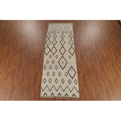 Modern Geometric Moroccan Runner Rug