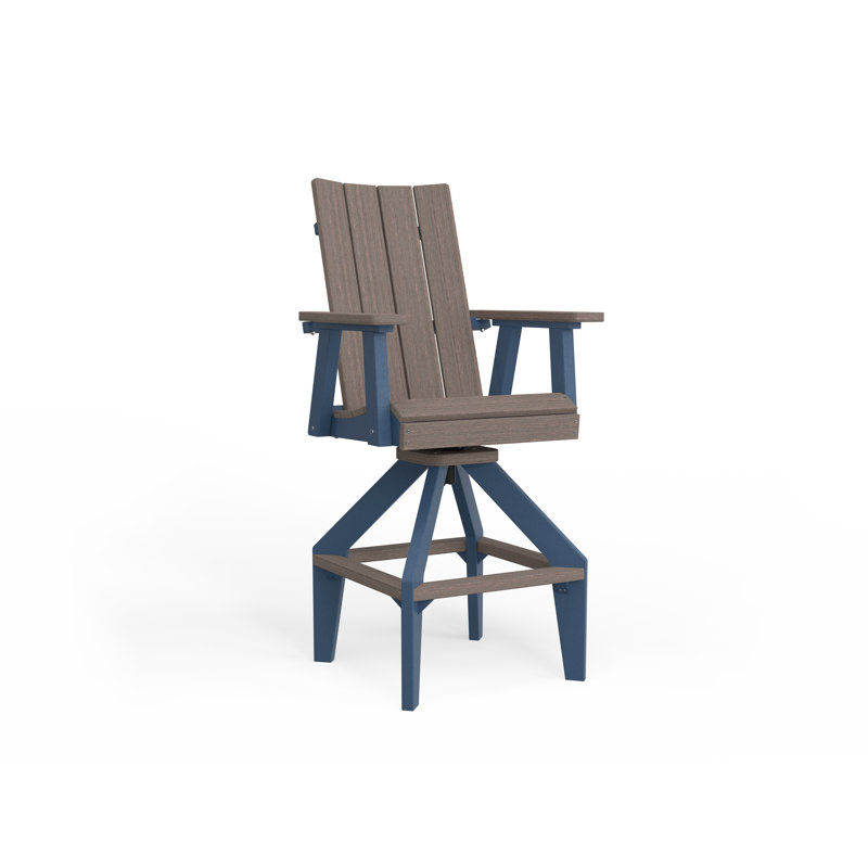 SOL Outdoor Bar Stool, Slate, White
