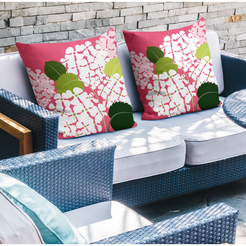 Housse et insert de coussin décoratif intérieur / extérieur en polyester / mélange de polyester, L 19 po x H 19 po, Rose