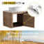 Meuble-lavabo mural 36 po avec lavabo d'art en céramique et tablettes de rangement, porte à fermeture en douceur, emballage KD, contreplaqué