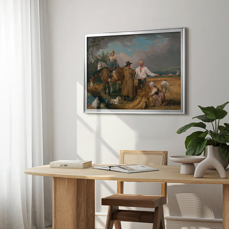 Reapers-George Stubbs-Toile tendue avec châssis, 1785, Toile avec cadre, Argent, 22,5 x 30,5