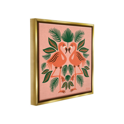 "Symmetrique de flamants tropicaux" par Carrie Cantwell sur toile