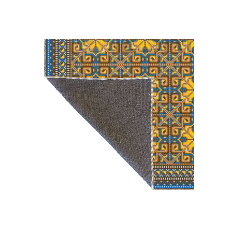 Tapis décoratif lavable à motif jaune, Sous-tapis carré 3 pi 3 po inclus