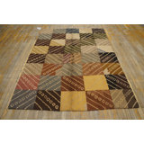 Hand Knotted Wool Area Rug in Multicolored