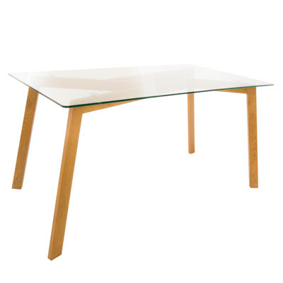 Glass Top Metal Base Dining Table