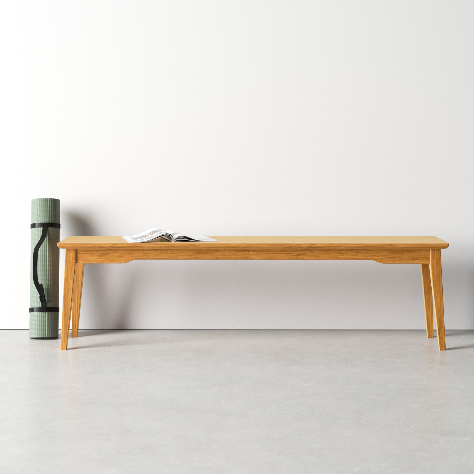 Lacey 48"-64" Solid Wood Bench, Caramelized, 17.5" H x 64" W x 14" D
