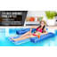 Chaise longue de piscine flottante pour adultes Poolmaster Caribbean, rayures bleues