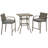 Outsunny 3 PCS Rattan Wicker Bar Set with Wood Grain Top Table and 2 Bar Stools