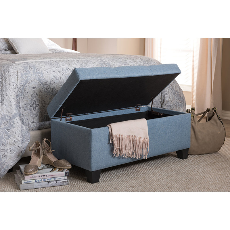 Colgan Upholstered Ottoman, Blue