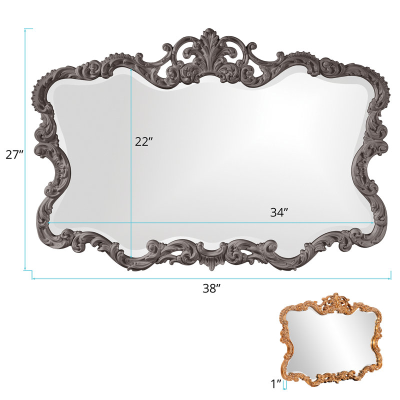 Daniely Wall Mirror, Charcoal Gray