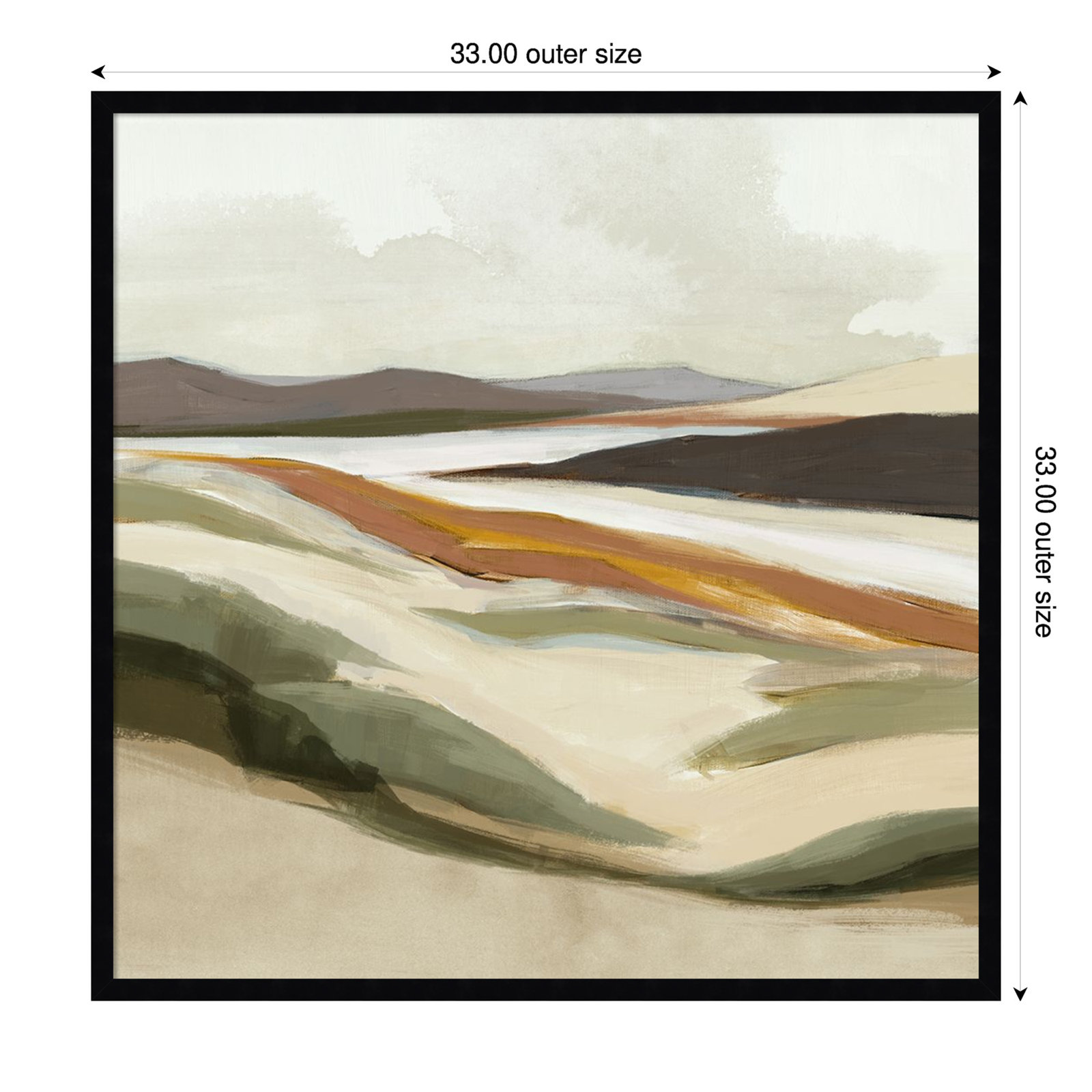 Fast Land Print by Jacob q, 33" H x 33" W, Black