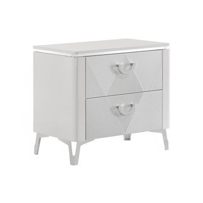 2-Drawer Nightstand With Dual USB Port