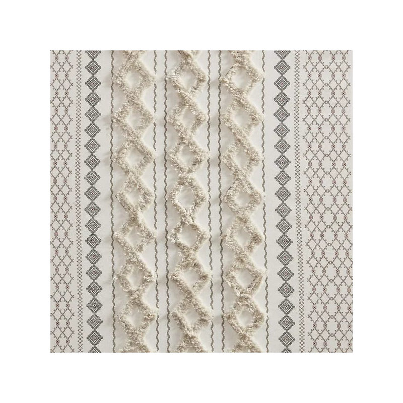 Panneau de rideau en coton avec rayure et doublure en chenille (seulement 1 panneau PC)