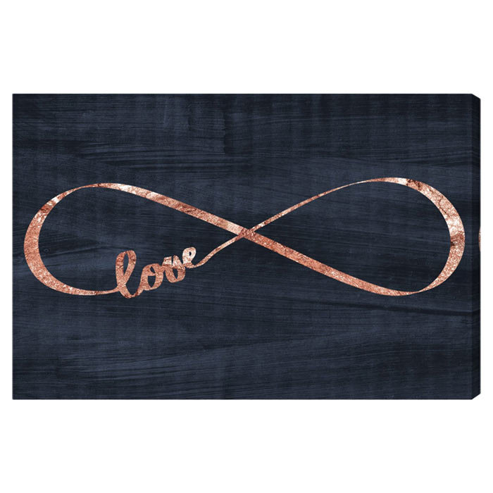 Infinite Love - art textuel sur toile, H 16 po x l 24 po, Toile tendue