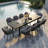 Automatic Lift 8-Person Outdoor Aluminum Expandable Dining Table, 96.5" L X 35.5" W Large Metal Rectangular Patio Dining Table with Hidden Extension Panels