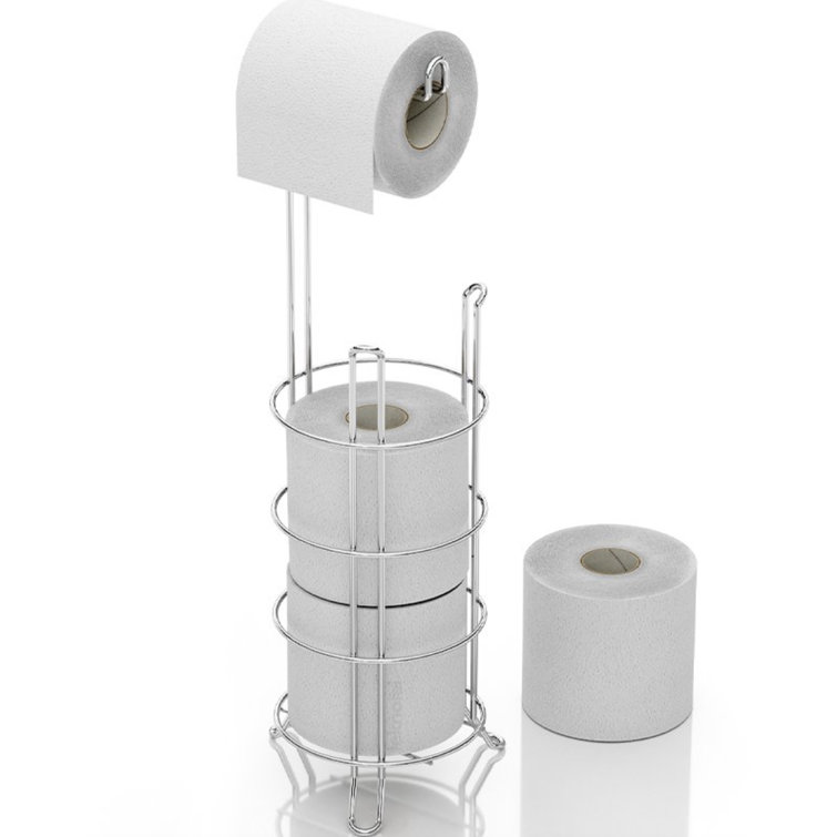 Free Standing Toilet Paper Holder Chrome Plated
