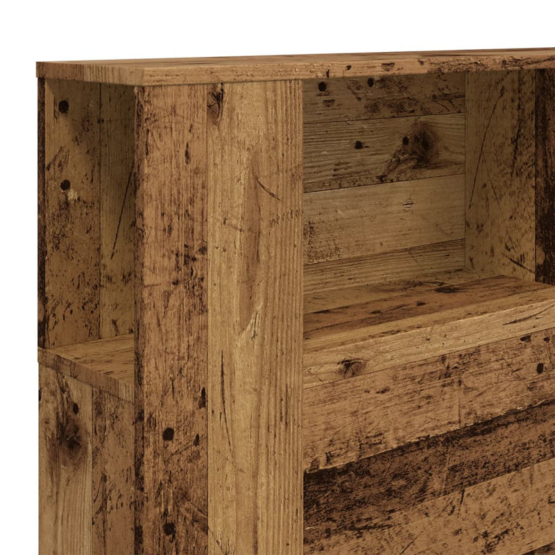 17 Stories Headboard Cabinet Engineered Wood, Double (4'6), Old Wood