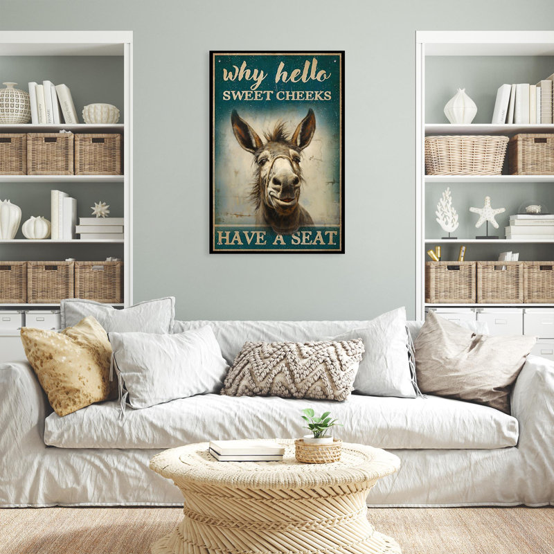 Donkey Why Hello Sweet Cheeks - 1 Piece Rectangle " Donkey Why Hello Sweet Cheeks ", 36'' H x 24" W x 1.25" D