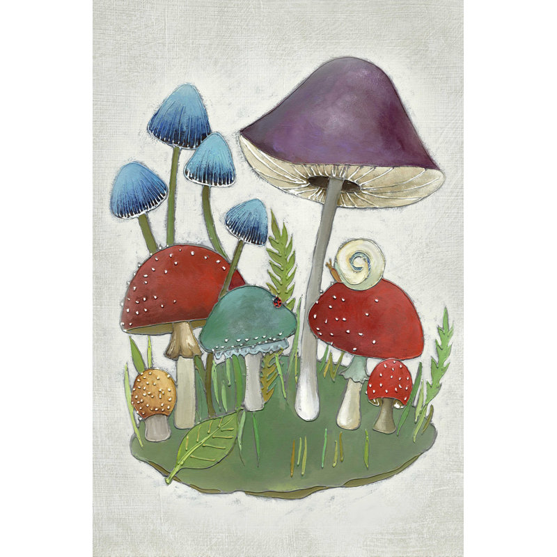 "Mushroom Collection II" par Chariklia Zarris - reproduction d'art sur toile tendue, H 18 po x l 12 po