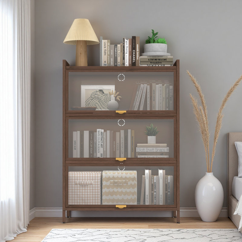 3 Flip Doors Cabinet, With Ample Storage Space For Bedroom, Office, Living Room, (3 Shelves) 44.09"H x 31.5"W x 13.8"D