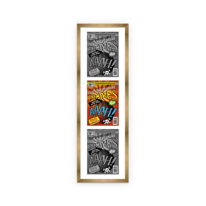 Afficher un collage de bandes dessinées, Or / blanc, 6,875 po x 10,5 po