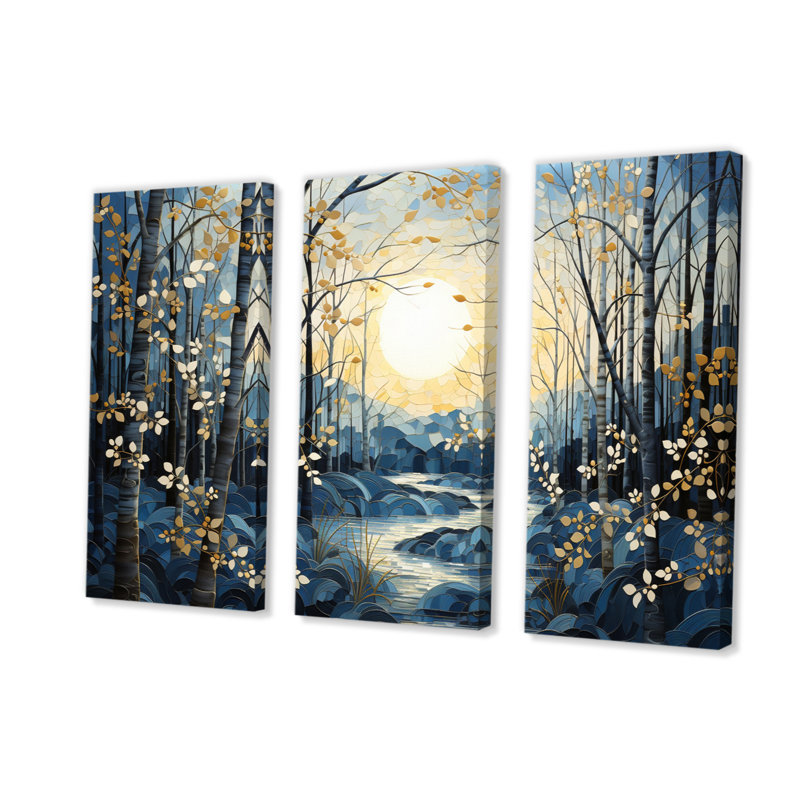 Birch Woods Mystic Moonlight V 3 pièces, H 32 po x l 48 po x P 1 po