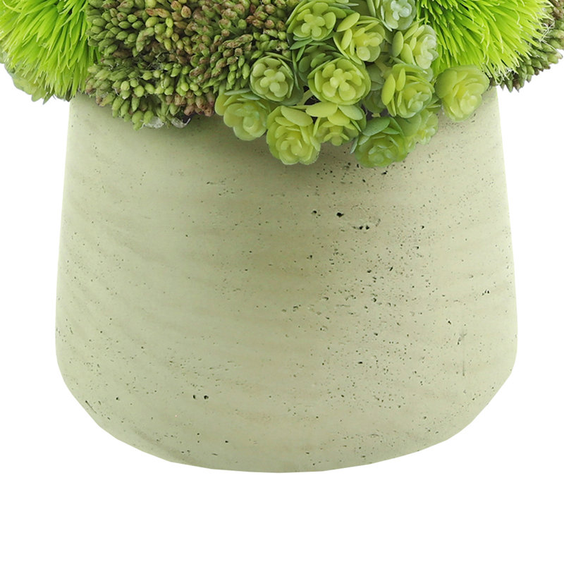 Rizal Faux Succulent in Fiberstone Pot, Beige