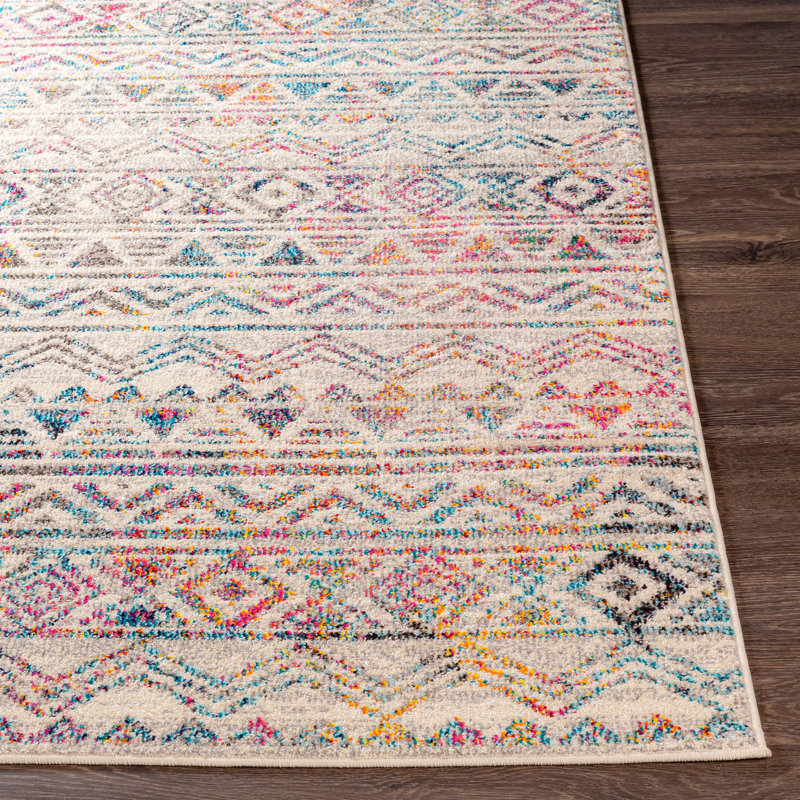 Tapis gris à motif géométrique Aggappe, Rectangle 2 pi x 3 pi