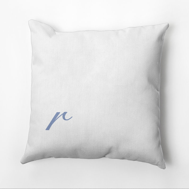 Monogram Design Collection Reversible Throw Pillow, 26"x26", Blue, R