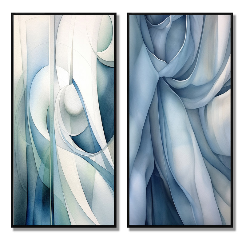 «Essence Of Simplicity», 2 pièces sur toile, H 40 po x l 40 po, Cadre noir