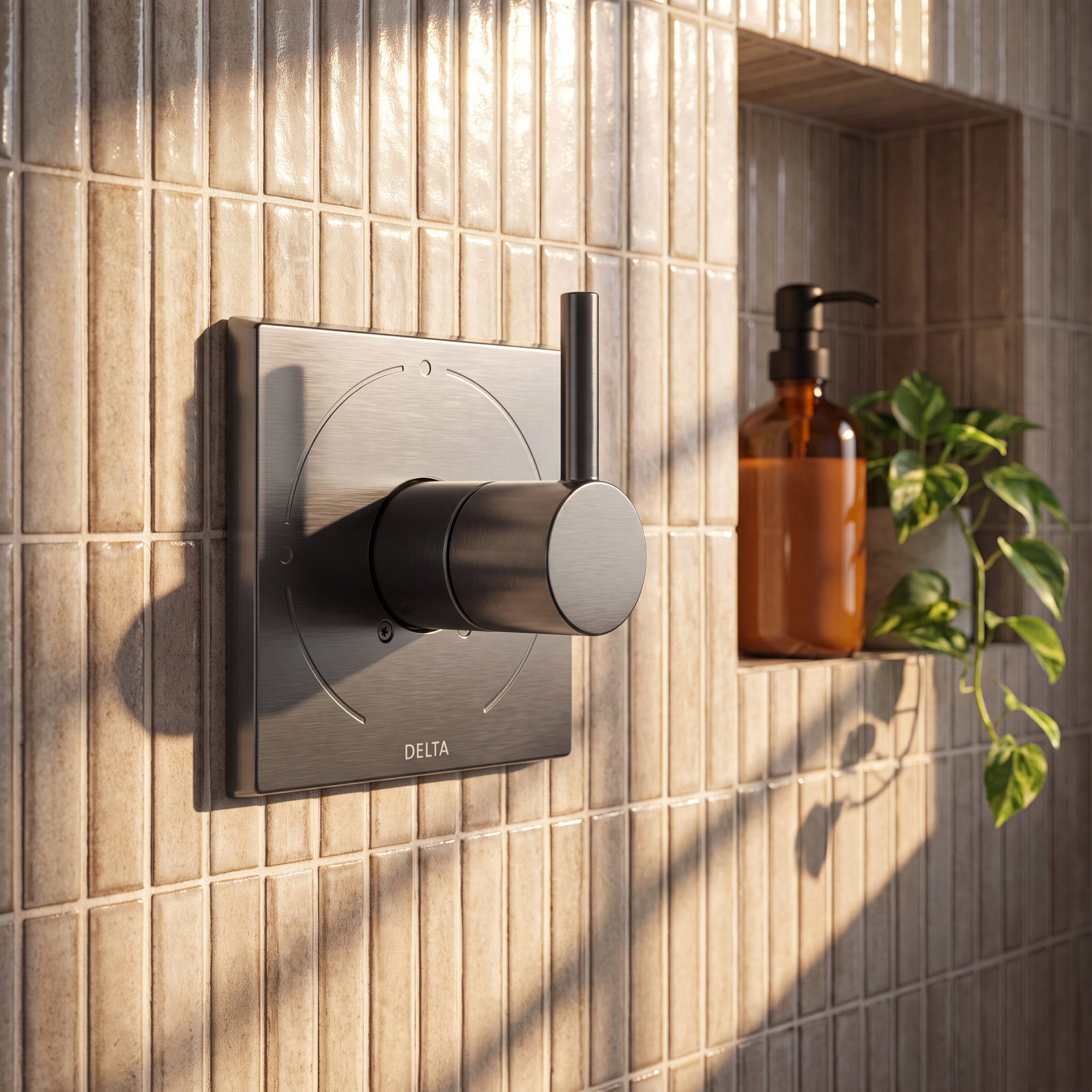 Pivotal 6-Setting 3-Port Diverter Trim, Lumicoat Black Stainless
