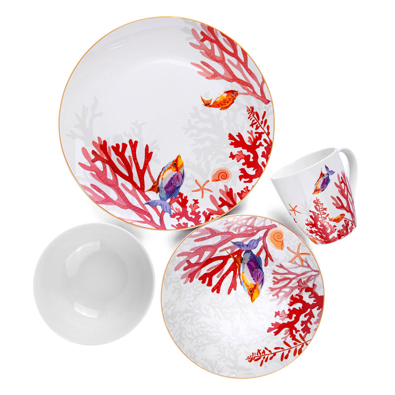 Azareya Bone China Dinnerware Set 24 Piece - Service for 6