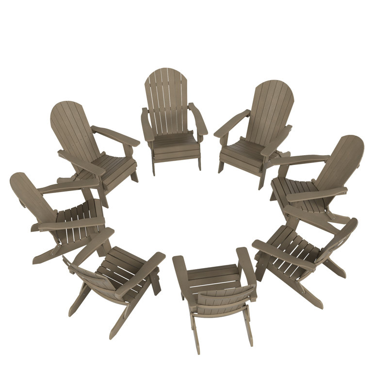 Chaise Adirondack pliante en plastique Arrlo, Taupe