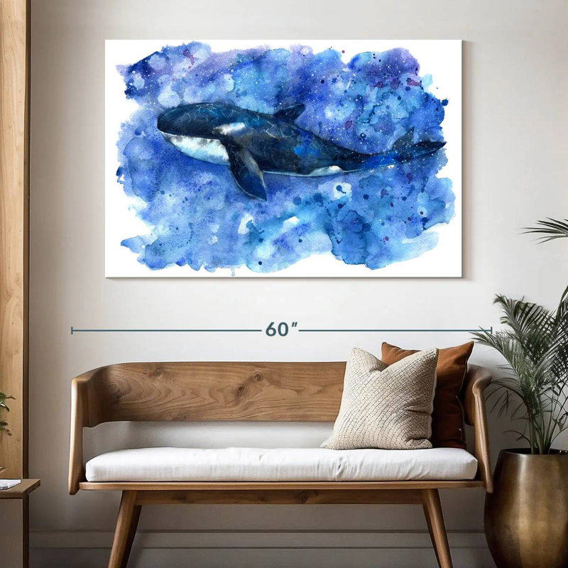 Brampt Blue Killer Whale, 34" H x 51" W
