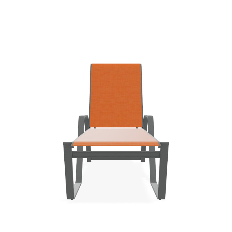 Chaise longue inclinable Holna, Graphite texturé, Toile Sunbrella® tangerine