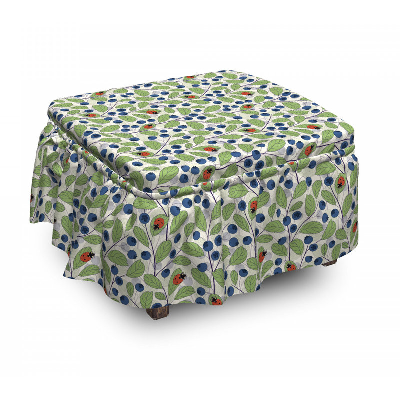 Housse pour repose-pieds jardin bilberry leaves
